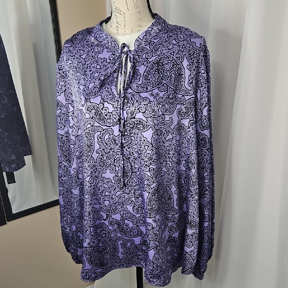Jones New York Purple Paisley Top